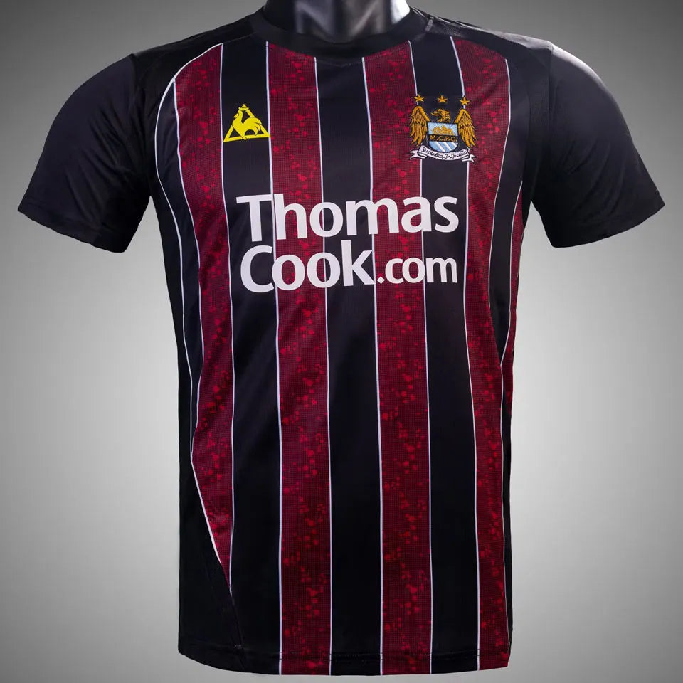 Manchester City 2008/09 Auswärtstrikot Rot-Schwarz Retro