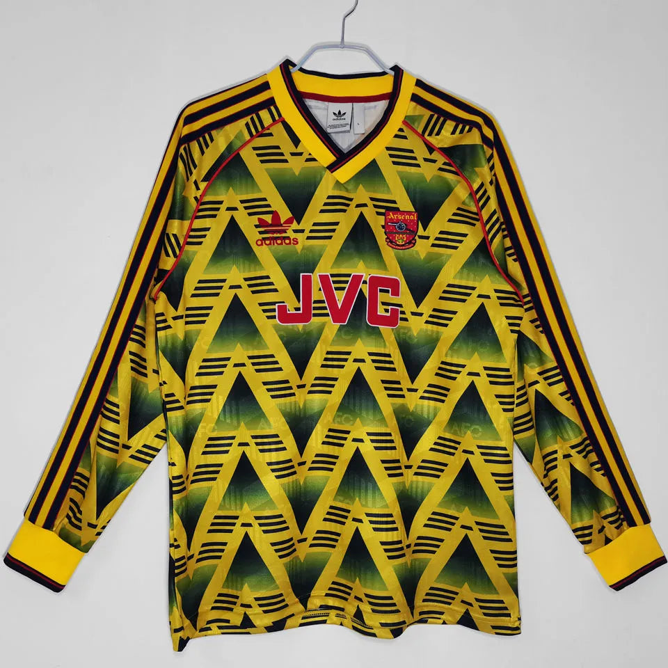 ADIDAS FC Arsenal 91/92 Auswärtstrikot Gelb Langarm Retro