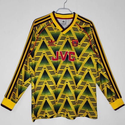 ADIDAS FC Arsenal 91/92 Auswärtstrikot Gelb Langarm Retro