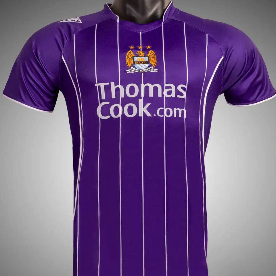 Manchester City 2007/08 Auswärtstrikot Lila Retro
