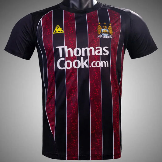 Manchester City 2008/09 Auswärtstrikot Rot-Schwarz Retro